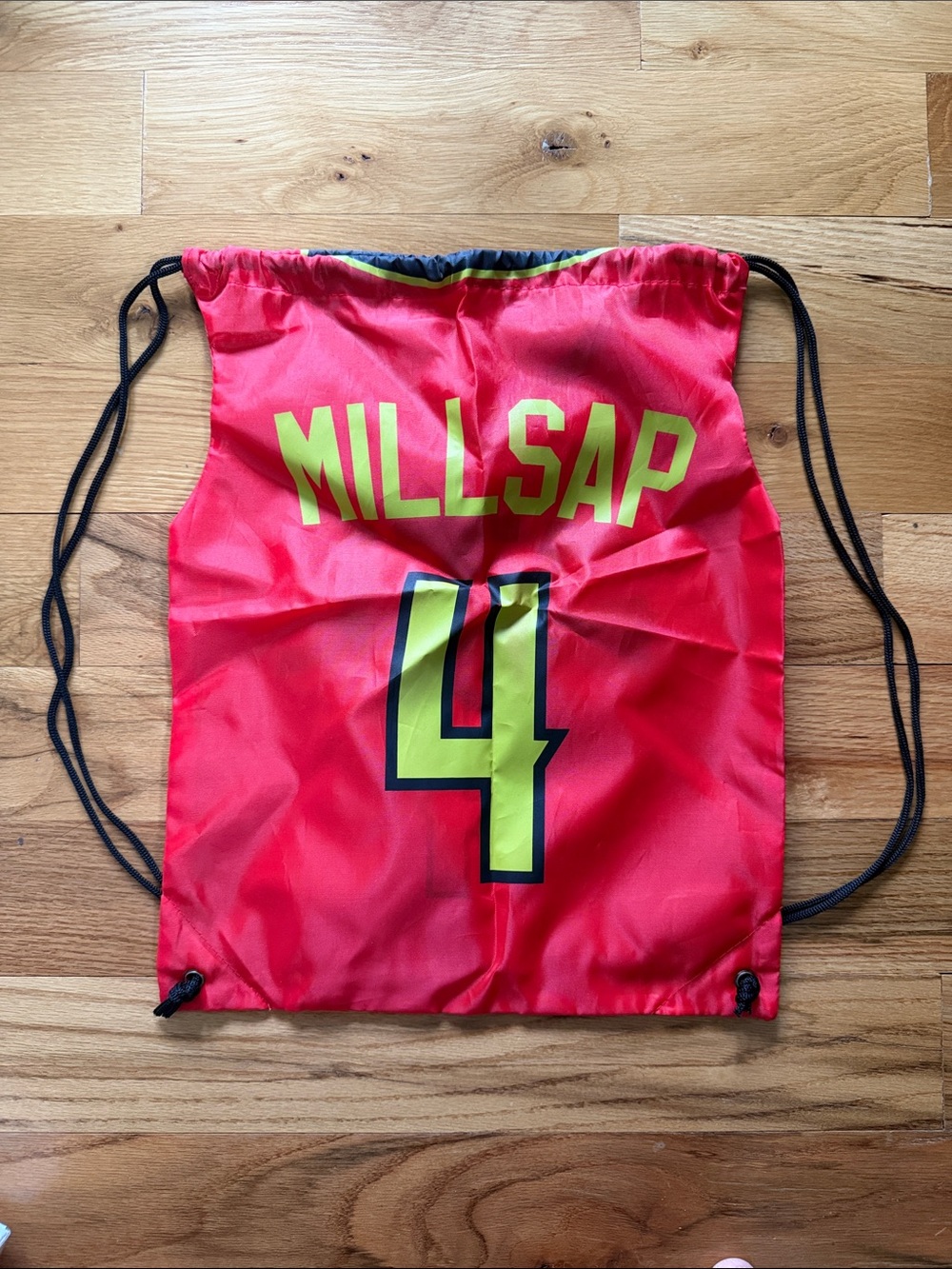 Paul Millsap #4 Atlanta Hawks Drawstring Backpack Red NBA Basketball Bag